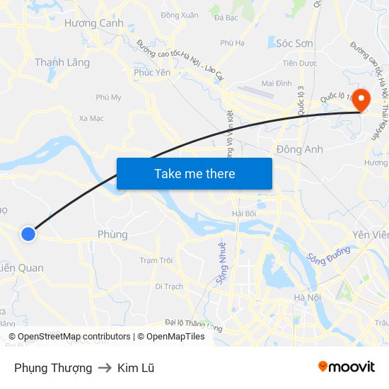 Phụng Thượng to Kim Lũ map