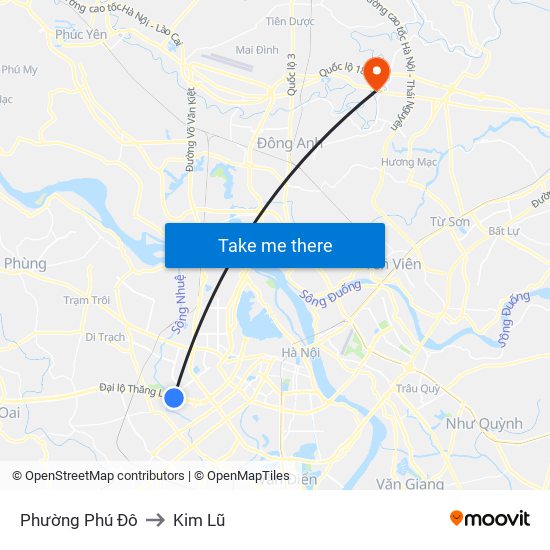 Phường Phú Đô to Kim Lũ map