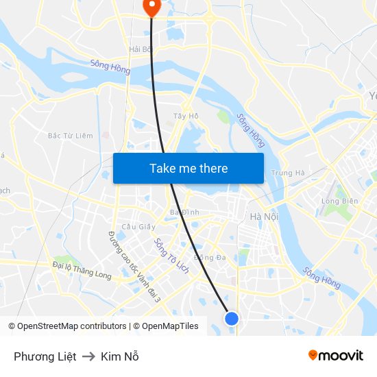 Phương Liệt to Kim Nỗ map