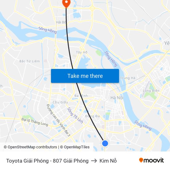 Toyota Giải Phóng - 807 Giải Phóng to Kim Nỗ map