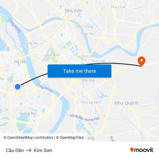 Cầu Dền to Kim Sơn map