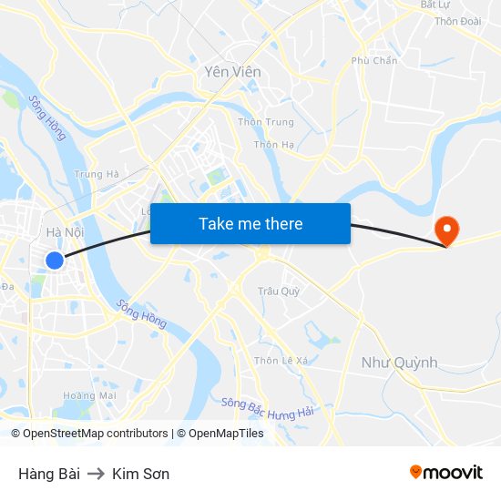 Hàng Bài to Kim Sơn map