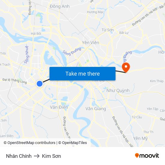 Nhân Chính to Kim Sơn map