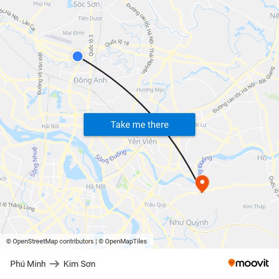 Phú Minh to Kim Sơn map