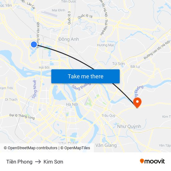 Tiền Phong to Kim Sơn map