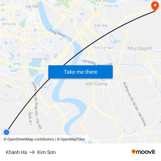 Khánh Hà to Kim Sơn map