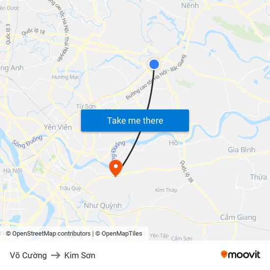 Võ Cường to Kim Sơn map