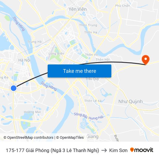 175-177 Giải Phóng (Ngã 3 Lê Thanh Nghị) to Kim Sơn map