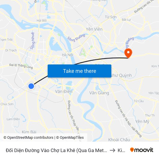 Đối Diện Đường Vào Chợ La Khê (Qua Ga Metro La Khê) - 405 Quang Trung (Hà Đông) to Kim Sơn map