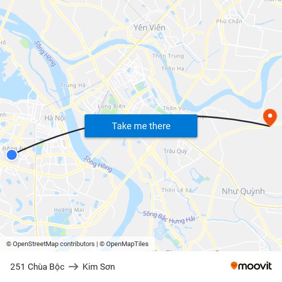 251 Chùa Bộc to Kim Sơn map