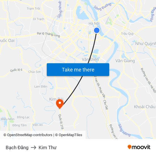 Bạch Đằng to Kim Thư map