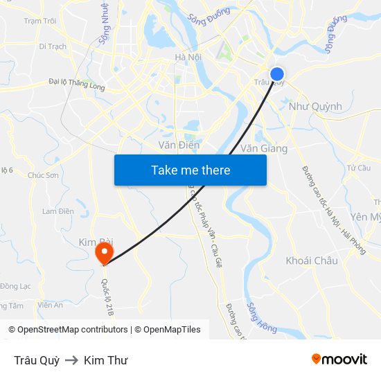 Trâu Quỳ to Kim Thư map