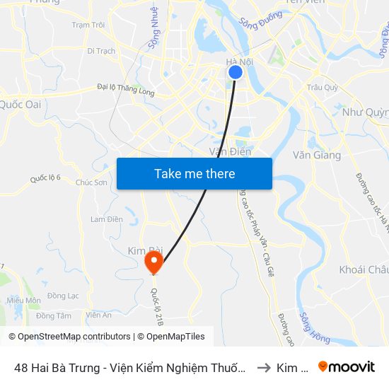 48 Hai Bà Trưng - Viện Kiểm Nghiệm Thuốc Trung Ương to Kim Thư map