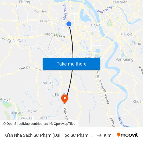 144 Xuân Thủy to Kim Thư map