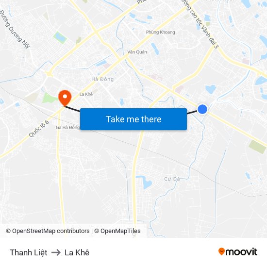 Thanh Liệt to La Khê map
