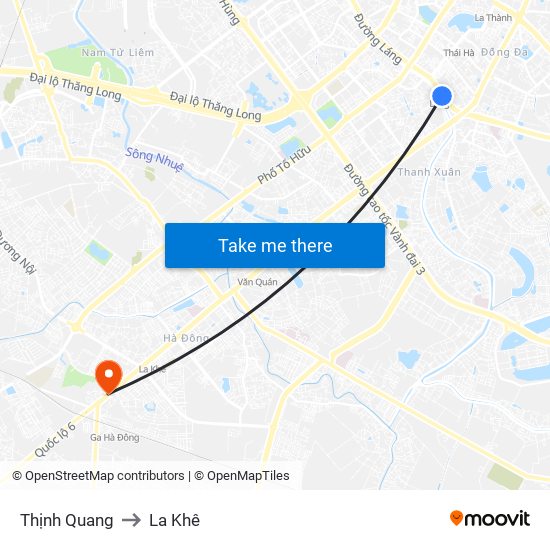 Thịnh Quang to La Khê map
