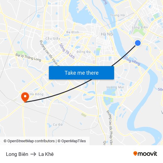 Long Biên to La Khê map