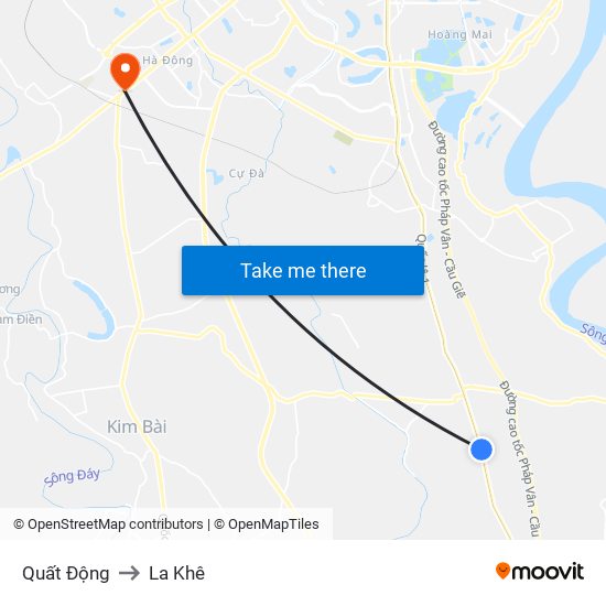 Quất Động to La Khê map