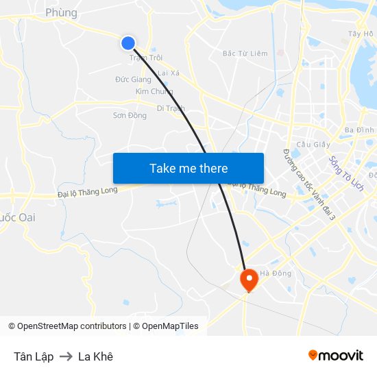 Tân Lập to La Khê map