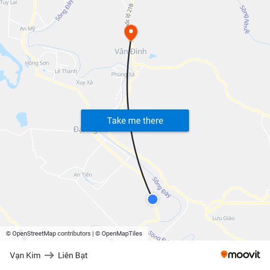 Vạn Kim to Liên Bạt map