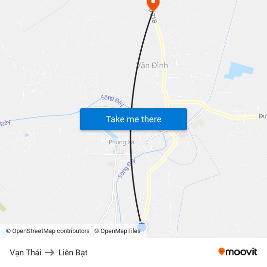 Vạn Thái to Liên Bạt map