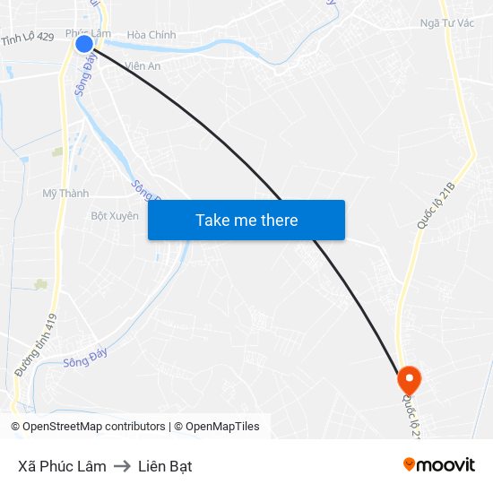 Xã Phúc Lâm to Liên Bạt map