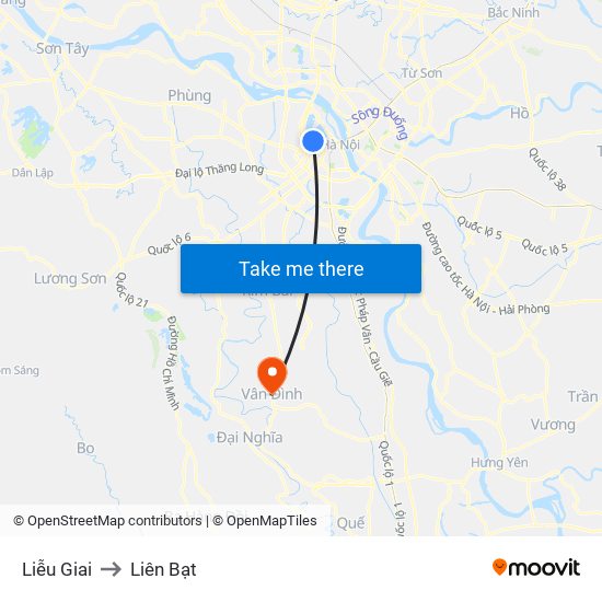 Liễu Giai to Liên Bạt map