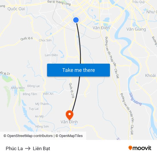 Phúc La to Liên Bạt map