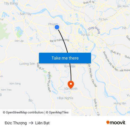 Đức Thượng to Liên Bạt map