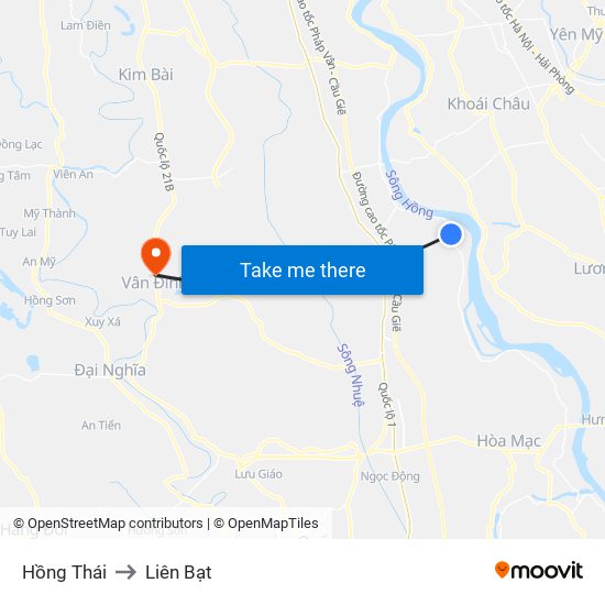 Hồng Thái to Liên Bạt map