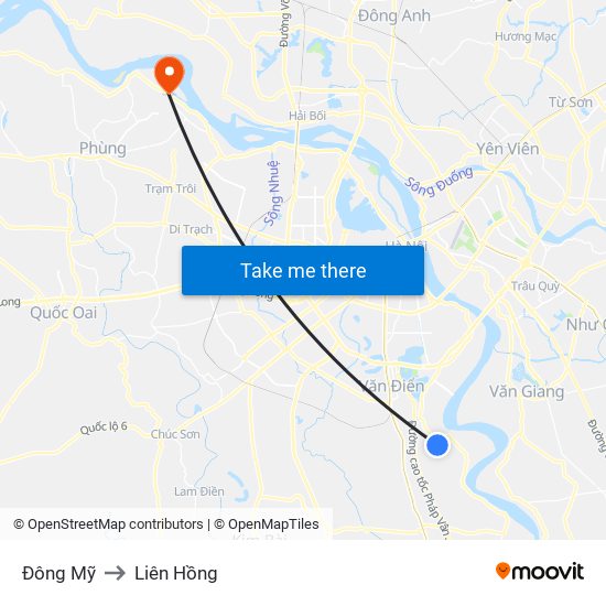 Đông Mỹ to Liên Hồng map