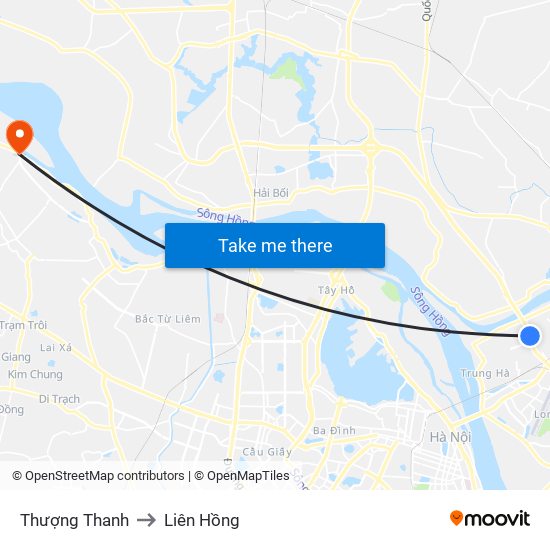 Thượng Thanh to Liên Hồng map