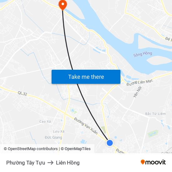 Phường Tây Tựu to Liên Hồng map