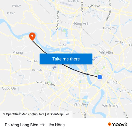 Phường Long Biên to Liên Hồng map