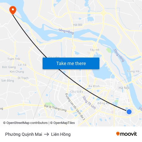 Phường Quỳnh Mai to Liên Hồng map