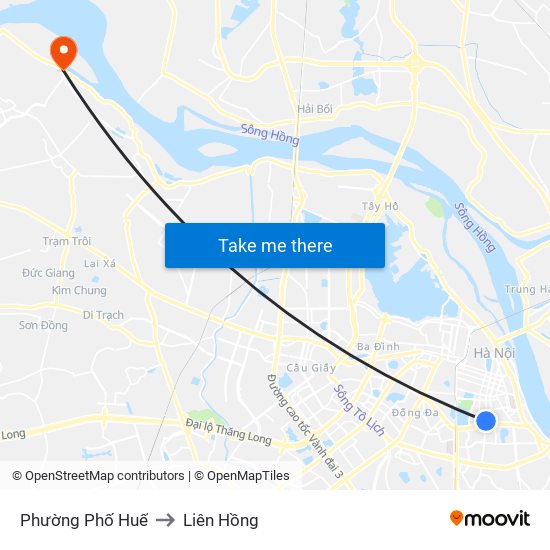 Phường Phố Huế to Liên Hồng map