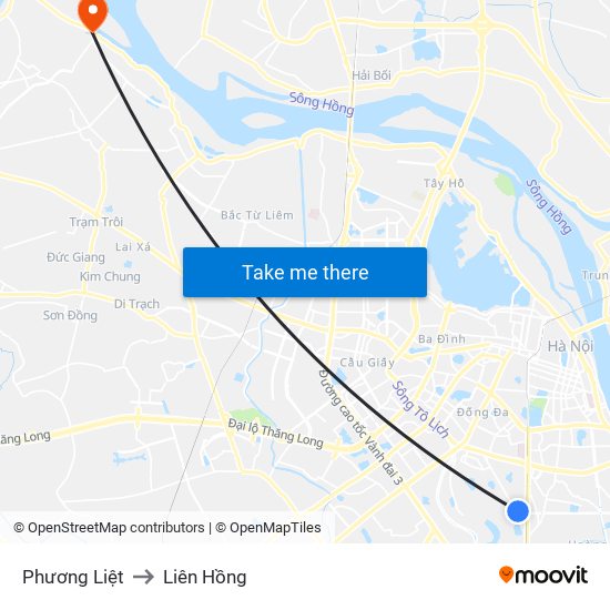 Phương Liệt to Liên Hồng map