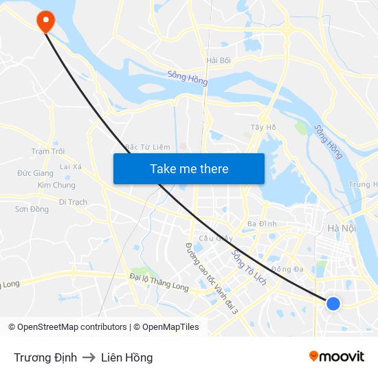 Trương Định to Liên Hồng map