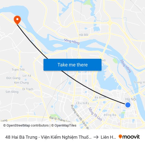 48 Hai Bà Trưng - Viện Kiểm Nghiệm Thuốc Trung Ương to Liên Hồng map