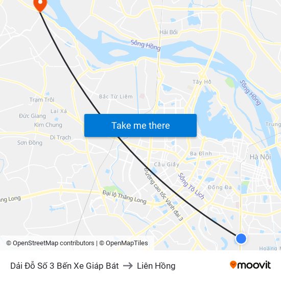 Dải Đỗ Số 3 Bến Xe Giáp Bát to Liên Hồng map