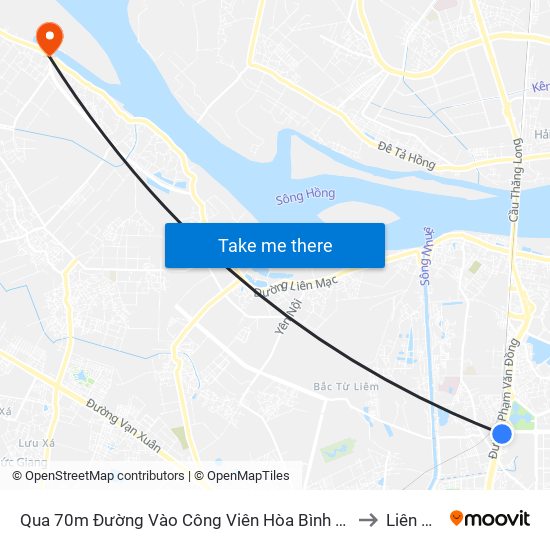 Qua 70m Đường Vào Công Viên Hòa Bình - Phạm Văn Đồng to Liên Hồng map