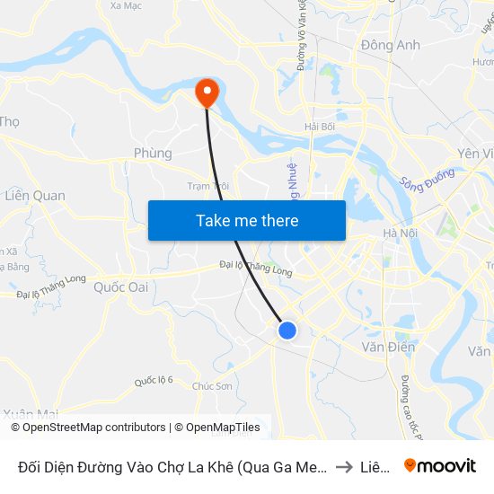 Đối Diện Đường Vào Chợ La Khê (Qua Ga Metro La Khê) - 405 Quang Trung (Hà Đông) to Liên Hồng map