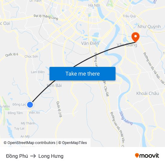 Đồng Phú to Long Hưng map