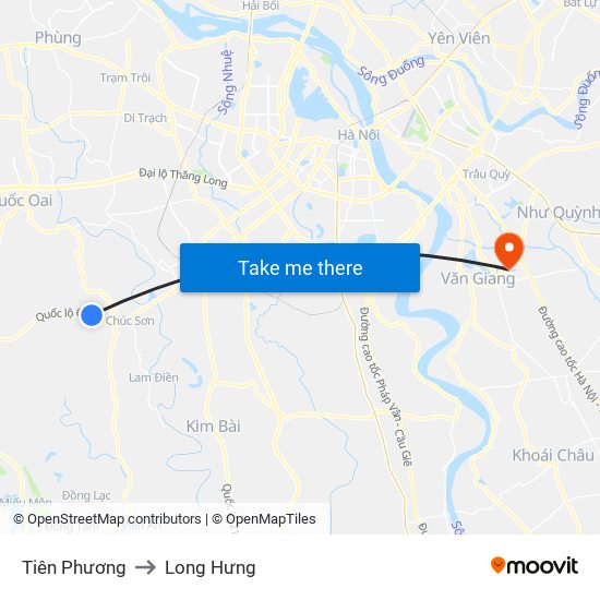 Tiên Phương to Long Hưng map