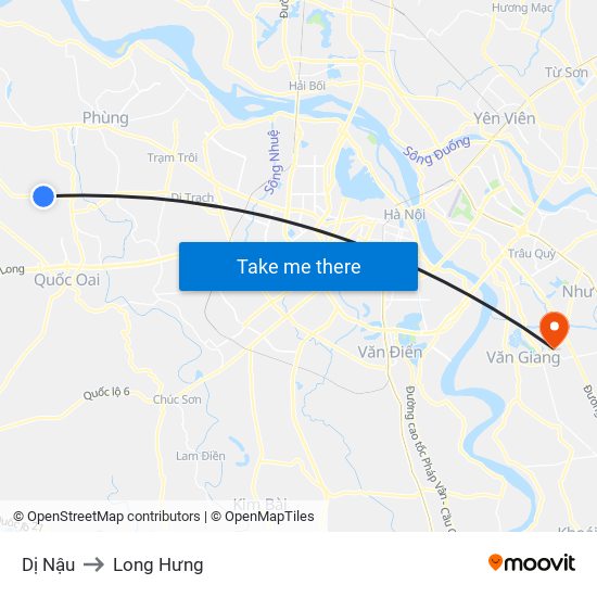 Dị Nậu to Long Hưng map