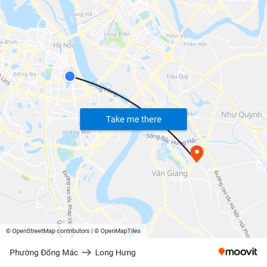 Phường Đống Mác to Long Hưng map