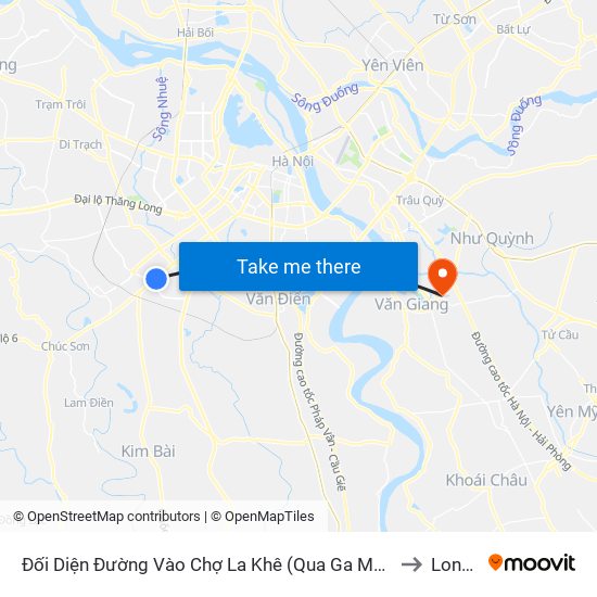 Đối Diện Đường Vào Chợ La Khê (Qua Ga Metro La Khê) - 405 Quang Trung (Hà Đông) to Long Hưng map