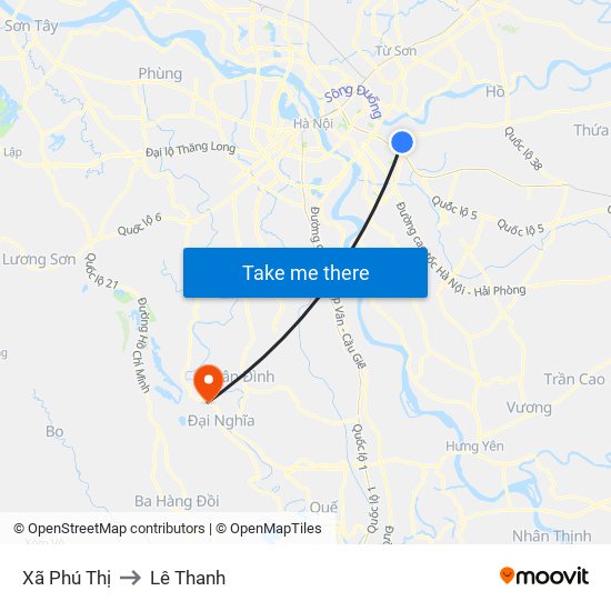 Xã Phú Thị to Lê Thanh map