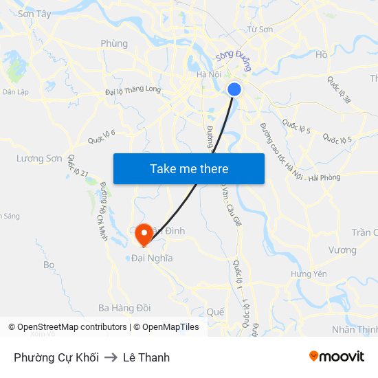 Phường Cự Khối to Lê Thanh map