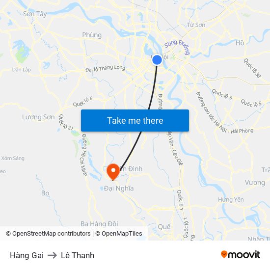 Hàng Gai to Lê Thanh map
